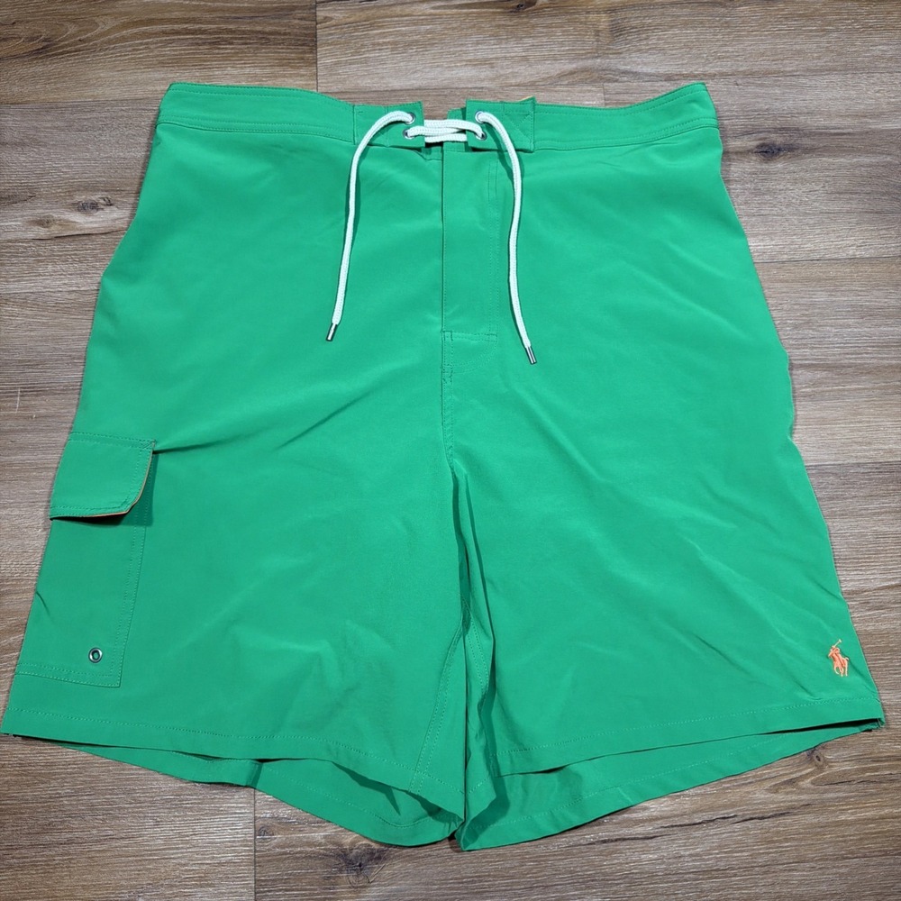 Polo Ralph Lauren Trunks Men's 1XB Long Kailua Trunks Pocket Mesh Lined Orange